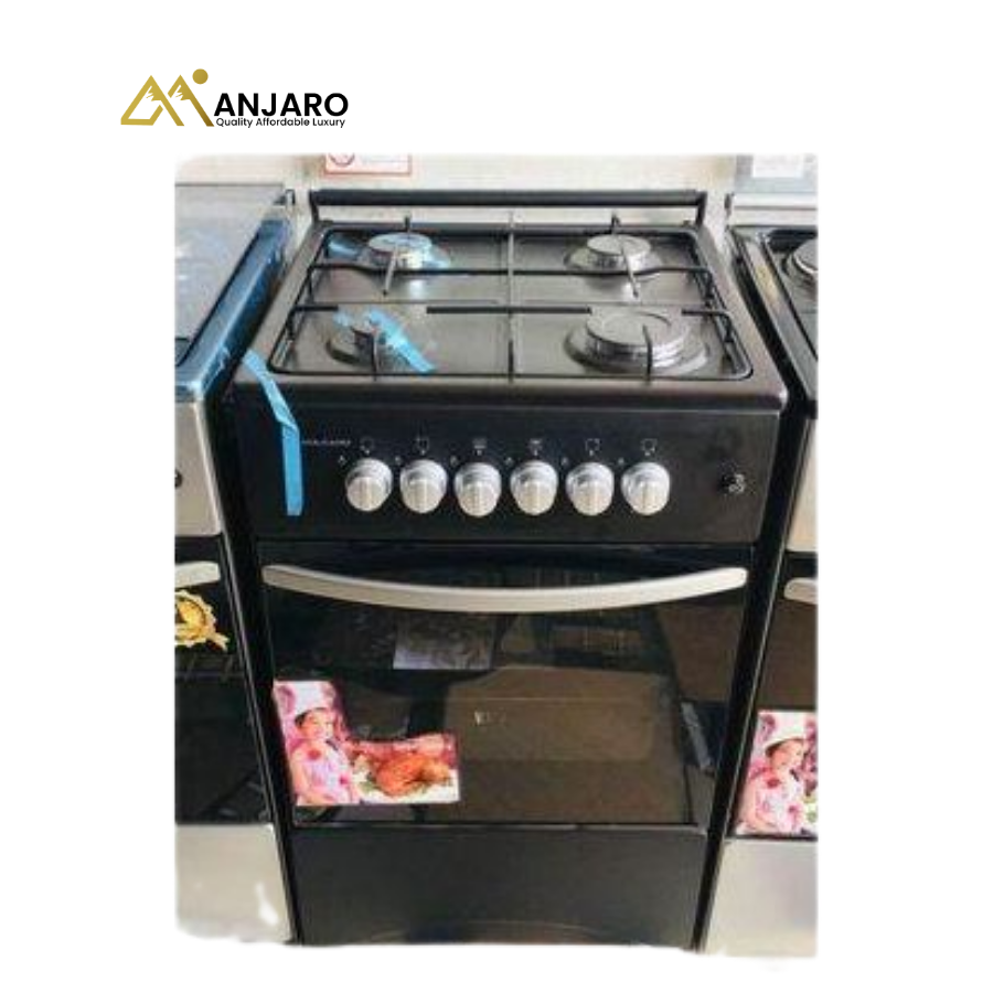 Volcano Ferre 50x60 Gas Cooker – New Line, 4 Burners, Gray & Black, Durable & Efficient