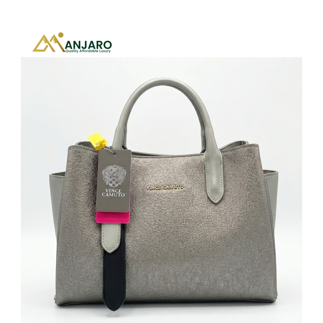 Vince Camuto Metallic Silver Tote Bag – Women’s Designer Shoulder Handbag