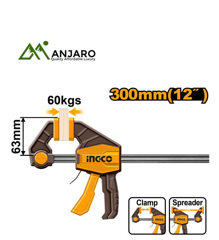 Ingco HQBC01603/HQBC01602/HQBC01601 Quick Bar Clamp