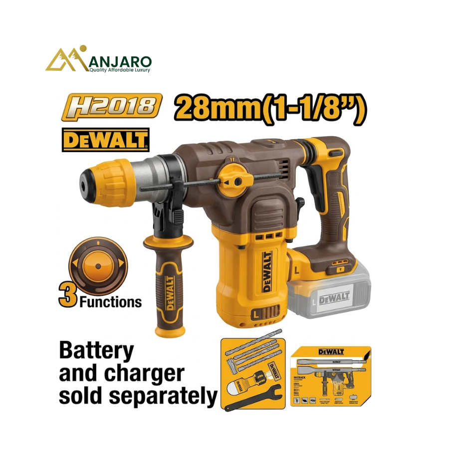 INGCO 20V Brushless Cordless Rotary Hammer – SDS Plus, 4.5J Impact Energy & 28mm Concrete Capacity CRHLI20286