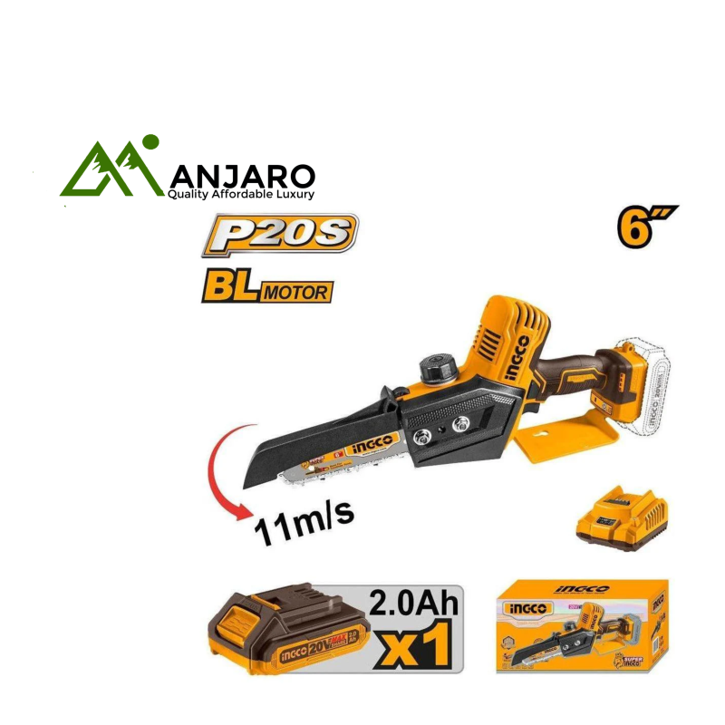 CGSLI20662 20V Cordless Pruner Saw – 6-Inch Brushless Chain Saw with Auto Lubrication & Dual Battery Power