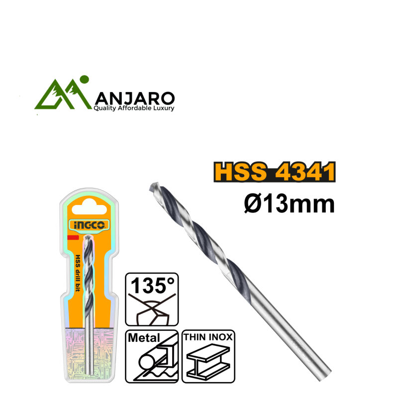 Ingco  HSS 4341 Drill Bits – 13mm & 14mm Diameter DBT1201304 , DBT1201404