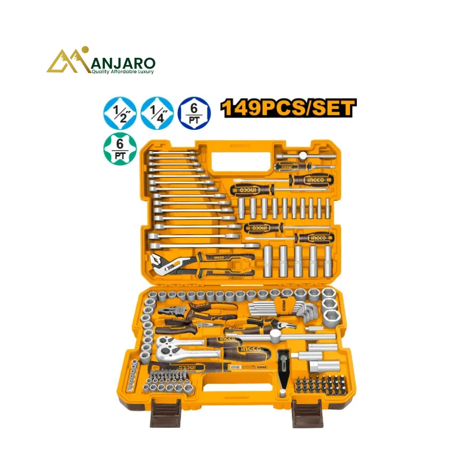 Ingco149 Pcs Combination Tools Set Socket Wrench Screwdriver Kit HKTHP51498