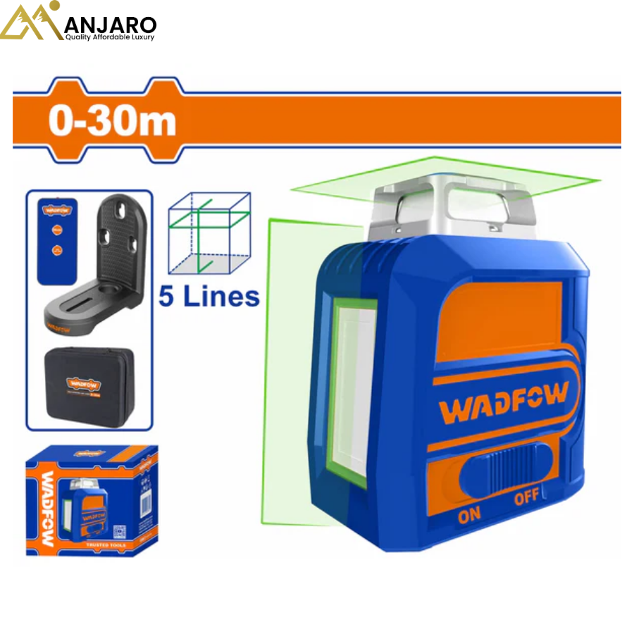 Wadfow Self-Leveling Line Laser – Green 360° Horizontal & Vertical Laser Level (30m)WLE2M05