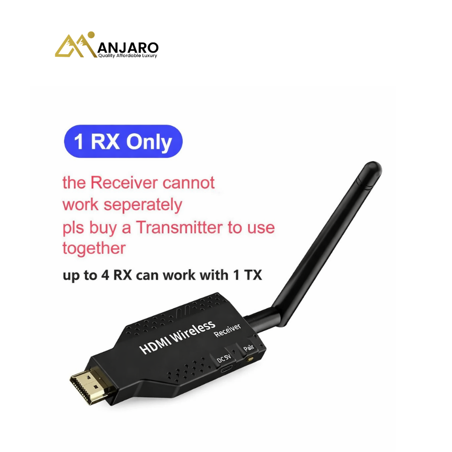 Portable 100m Wireless HDMI Video Transmitter and Receiver – Full HD 1080p, Low Latency, Plug & Play
