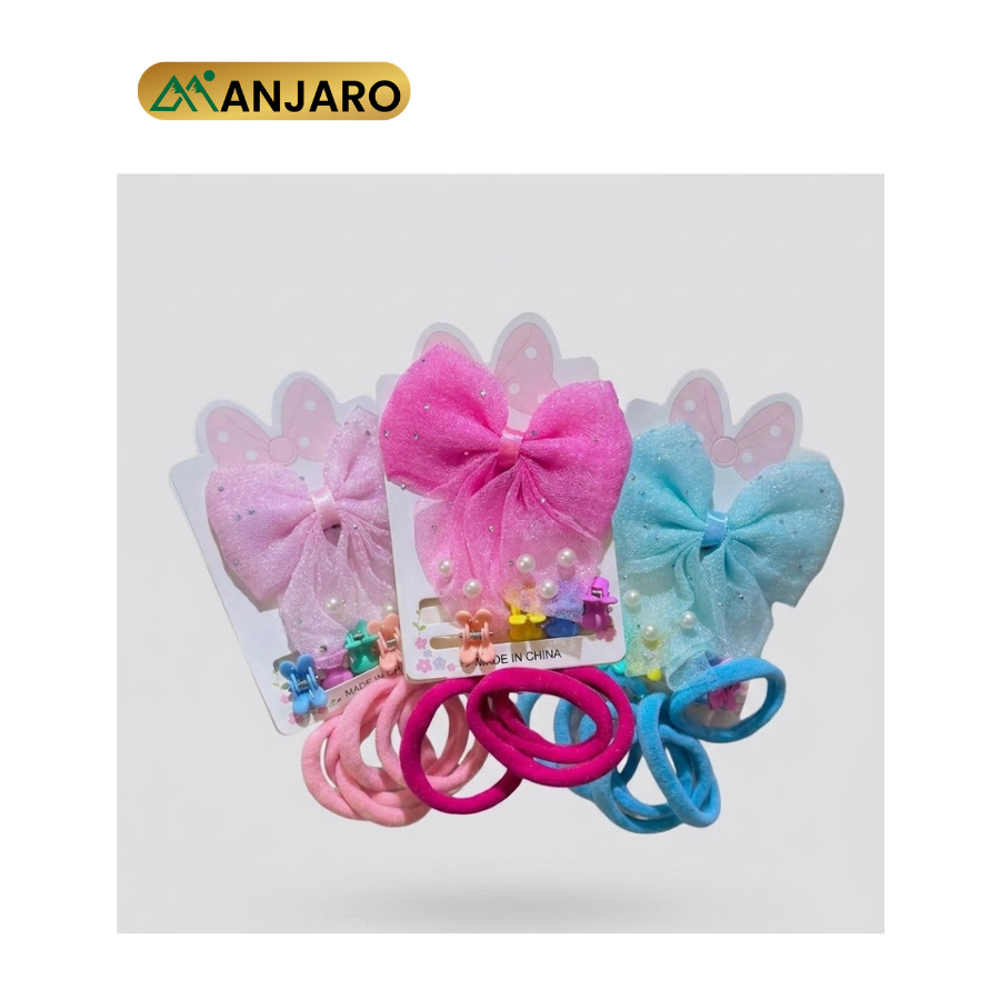 Kids Ribbon Hair Clips Set – Cute Bow Hair Accessories for Girls, Braids & Everyday Hairstyles