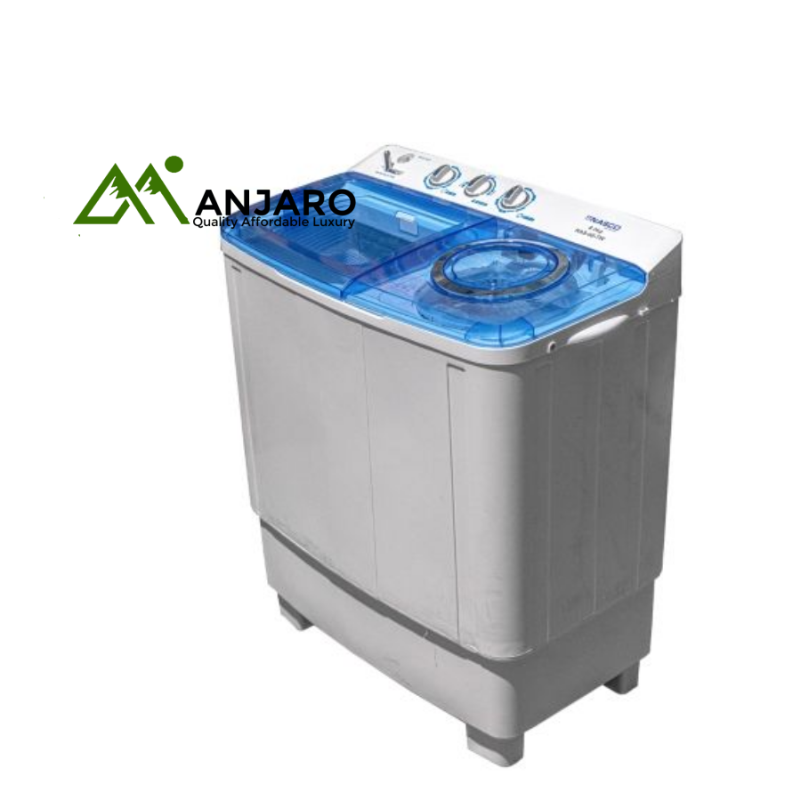 Nasco Semi-Automatic Twin Tub Washing Machine - White & Blue (Energy Efficient)