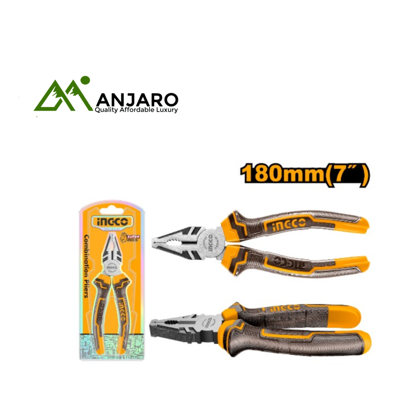 HCP08188 Combination Pliers – 7"/180mm Heavy-Duty Carbon Steel with Anti-Rust Finish