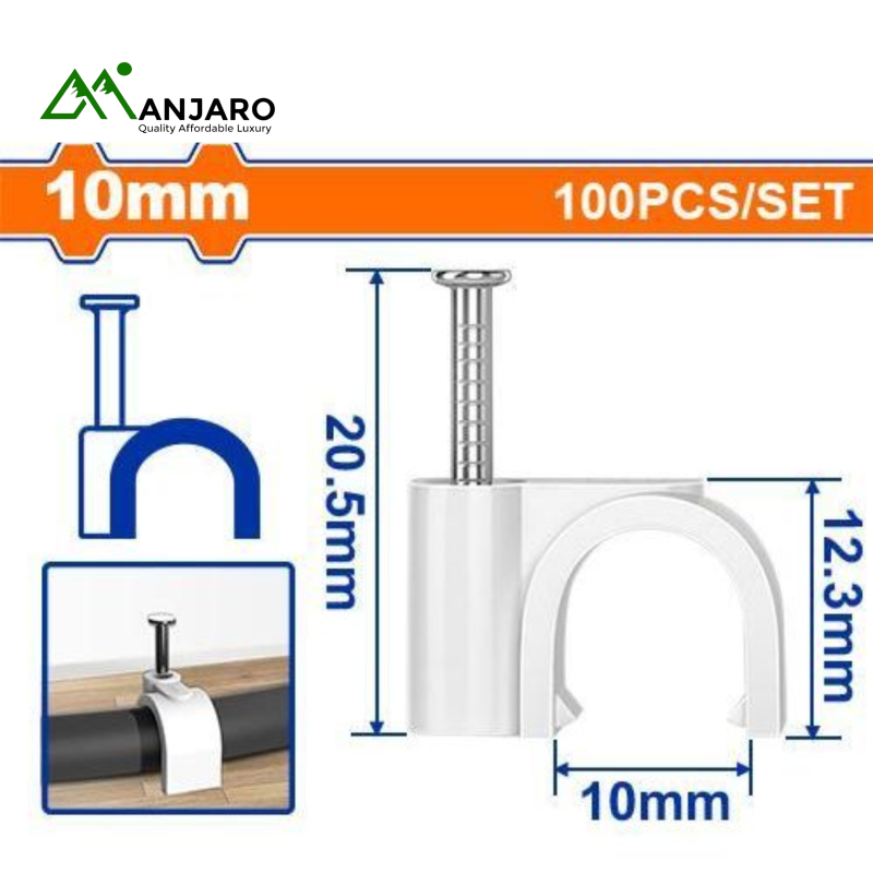 WFQ1308–WFQ1312 White Plastic Cable Clips