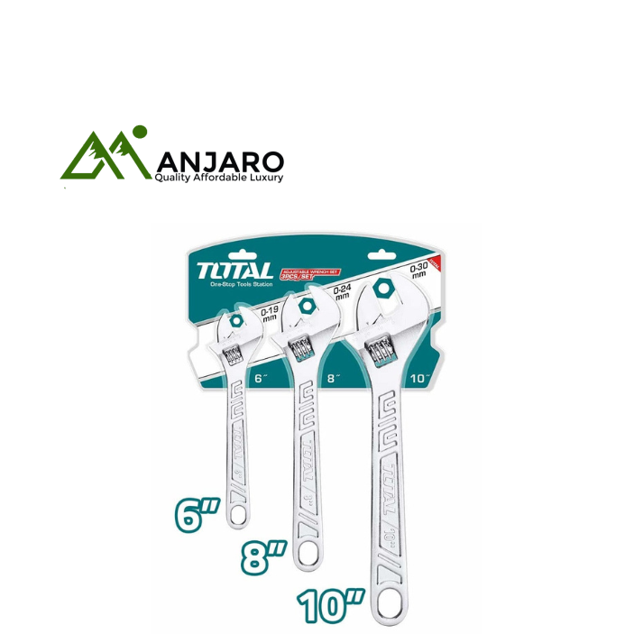 Total  3 Pcs adjustable wrench set THTK1013