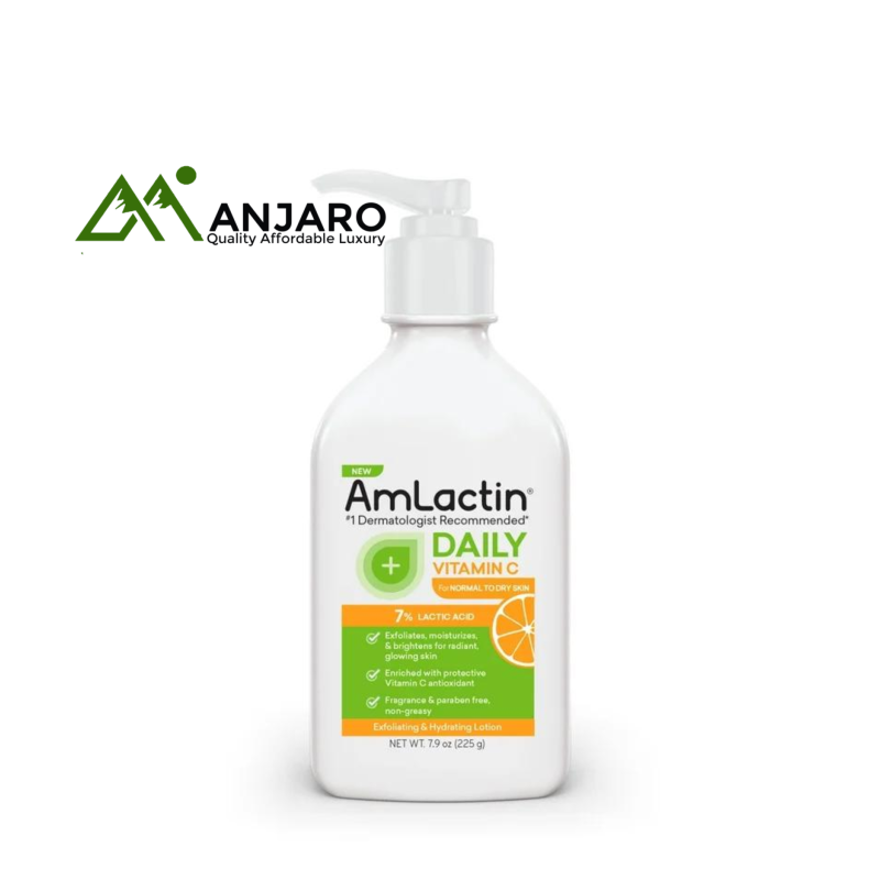 AMLACTIN 7% Lactic Acid + Vitamin C Exfoliating & Hydrating Lotion – 7.9 oz | Brightens & Smooths Skin