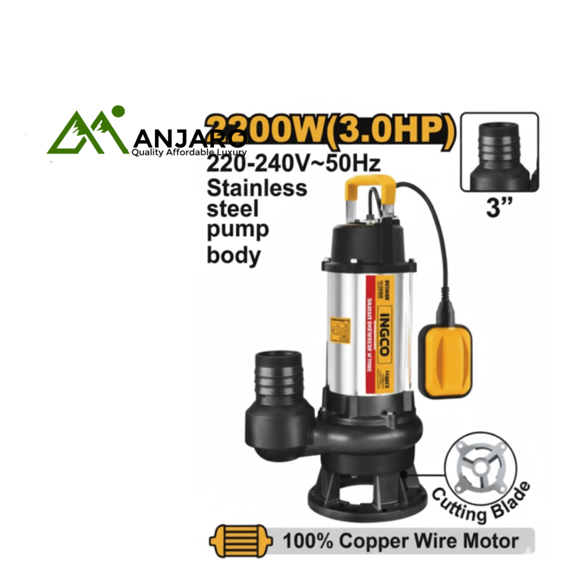 SPDB220068 Sewage Submersible Pump – 2200W (3.0HP) | 633L/Min Flow, 13m Head & Built-In Cutter