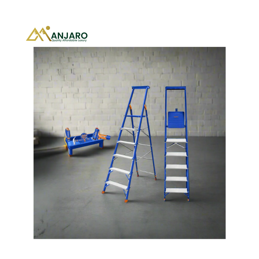 WADFOW Steel & Aluminium Household Ladder – 4, 6 & 8-Step Folding Ladder – 150kg Capacity  WLD1H04 / WLD1H06 / WLD1H08