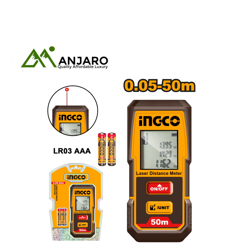 Ingco Laser Distance Detector – 50m Range  HLDD0508