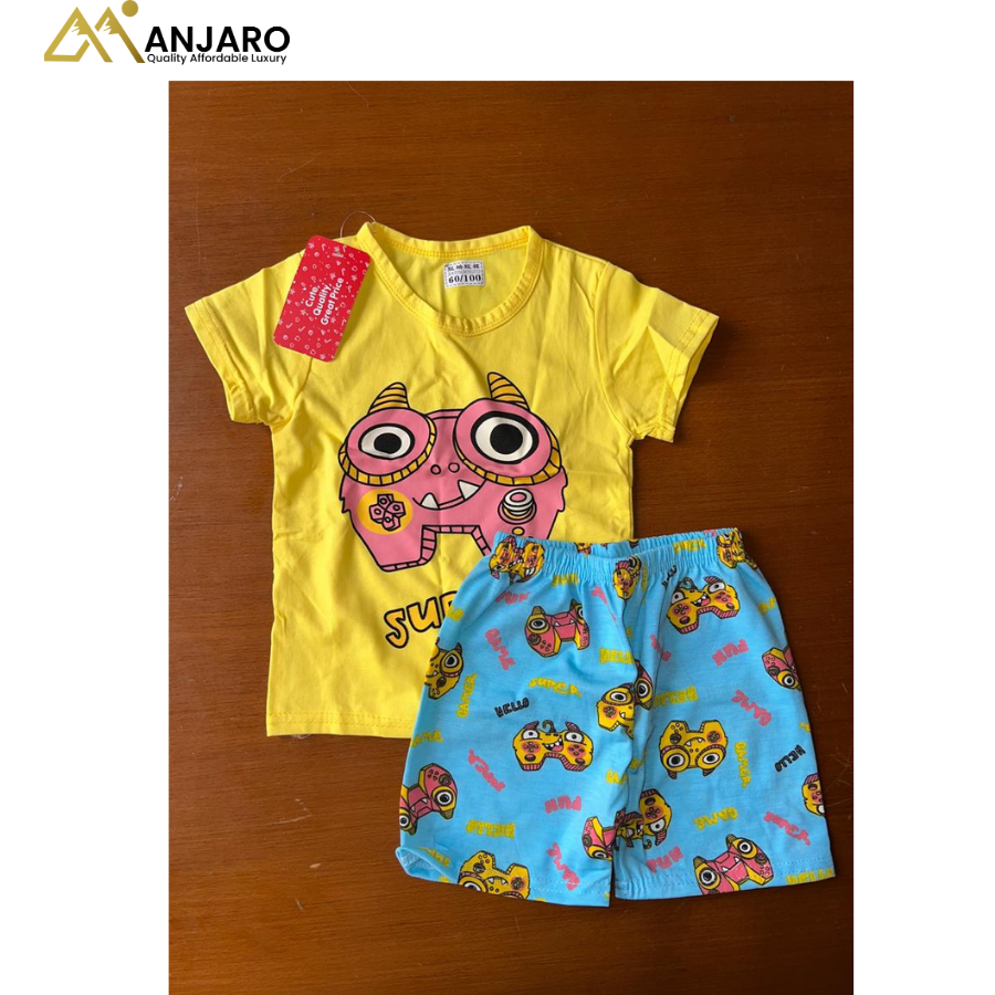 Fatty Bean Girls' Floral Camisole and Pink Shorts – 2-Piece Set