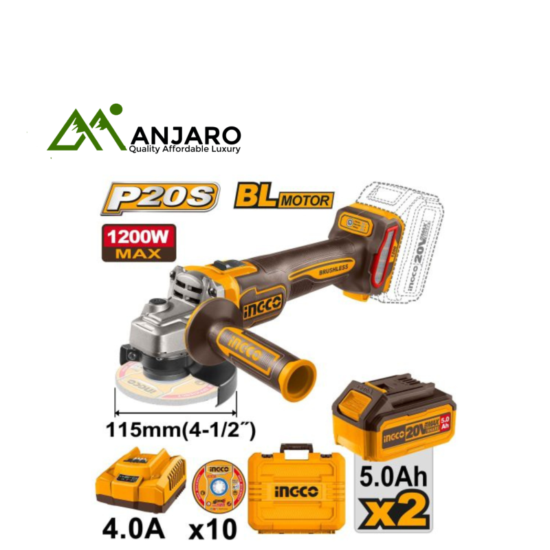 Ingco Cordless Angle Grinder – 20V  CAGLI2211532
