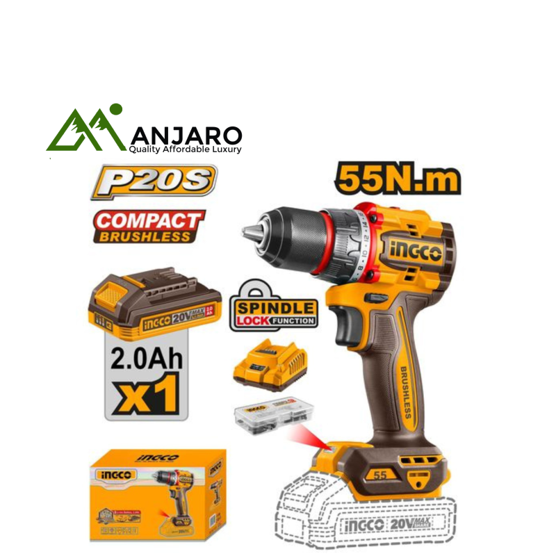 Ingco CDLI205582 Compact Brushless Cordless Drill