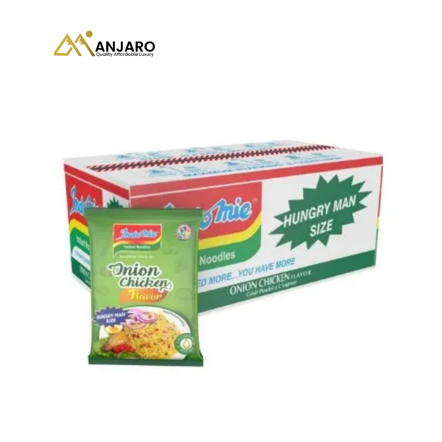 Indomie Hungry Man Instant Noodles – 180g (24 Pack | Jumbo Size, Onion Chicken Flavour)