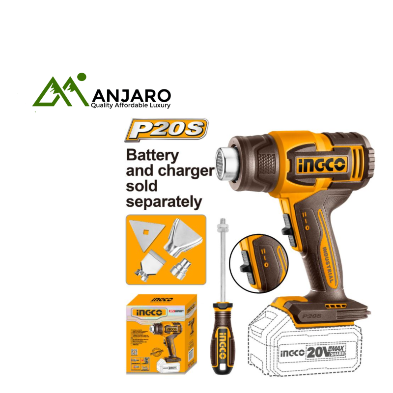 HGLI2006 – 20V Cordless Heat Gun | Dual Temperature 300/550°C | Compact & Portable Design