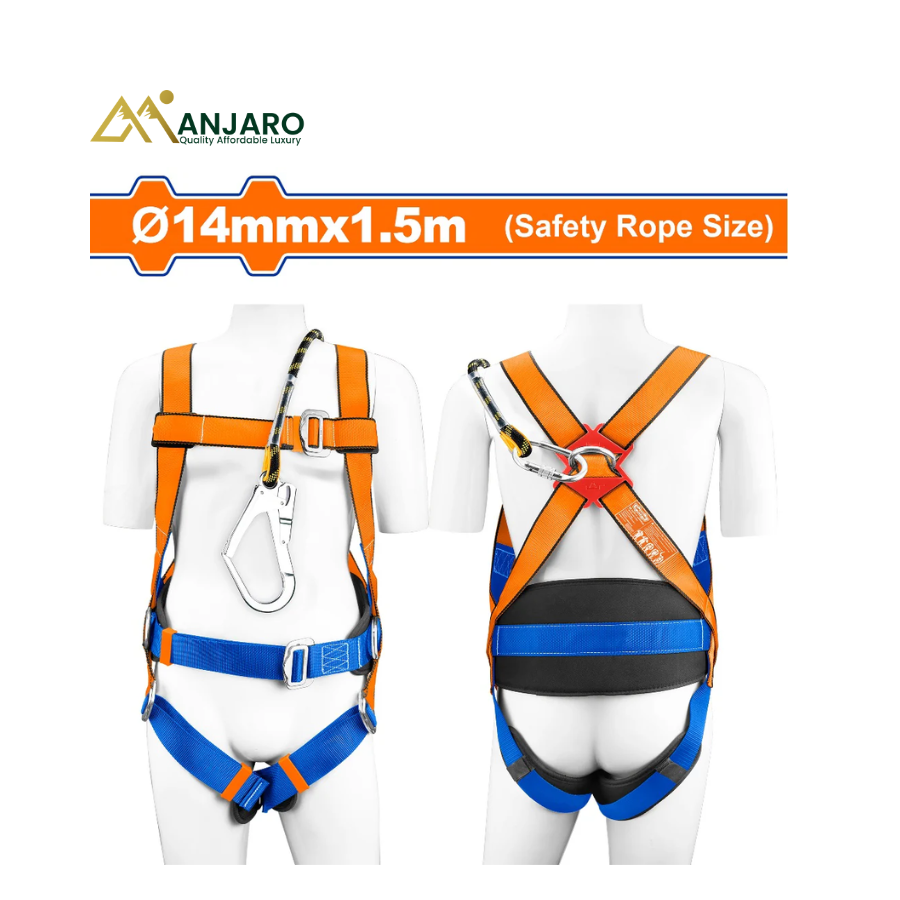 WADFOW Safety Harness – Full Body Fall Protection Harness with 1.5m Safety Rope WSQ1515