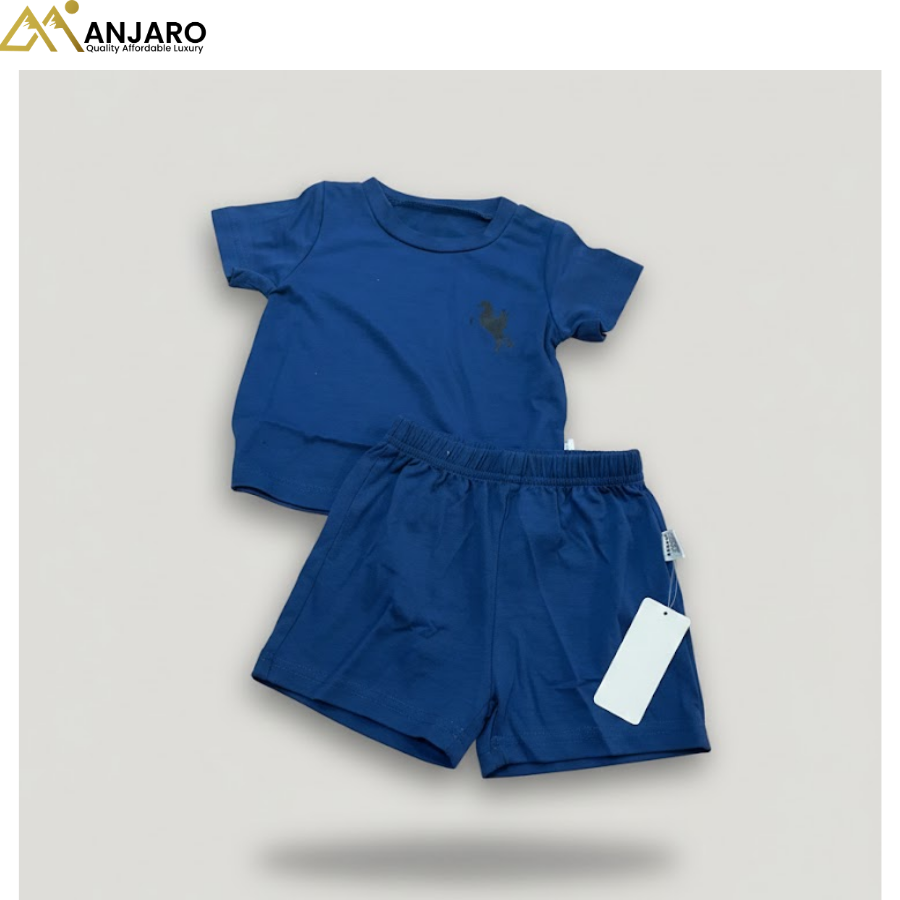 Baby Navy Blue T-Shirt & Shorts Set – 2 Piece Outfit (6–12 Months)