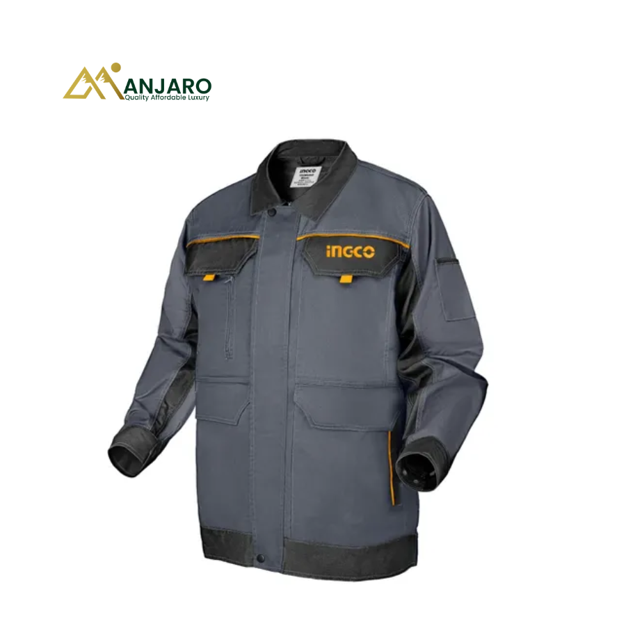 INGCO Work Jacket – Heavy-Duty Polyester & Cotton Workwear – Sizes L & XL WUCJ8011