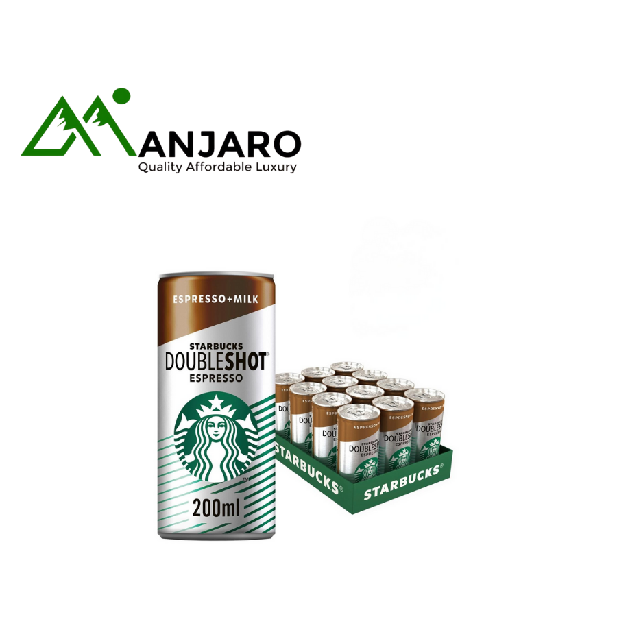 Starbucks Doubleshot Espresso & Milk – Pack of 12 (200ml Each) | Bold Espresso Energy with Smooth Creamy Taste
