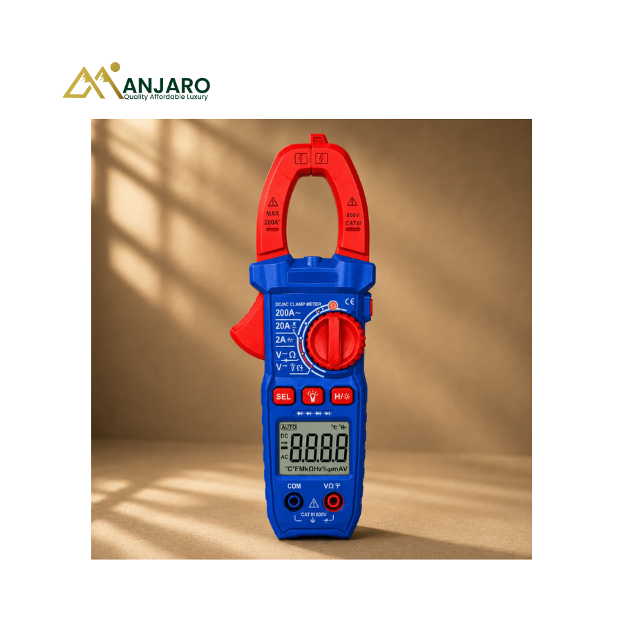 WADFOW True RMS DC/AC Clamp Meter – 6000 Counts Digital Multimeter – 200A WDM8202