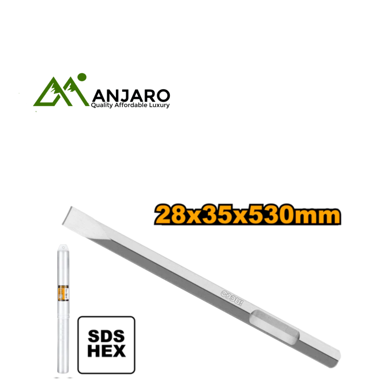 Ingco Hex Chisel – 28x35x530mm Flat Tip DBC0425302