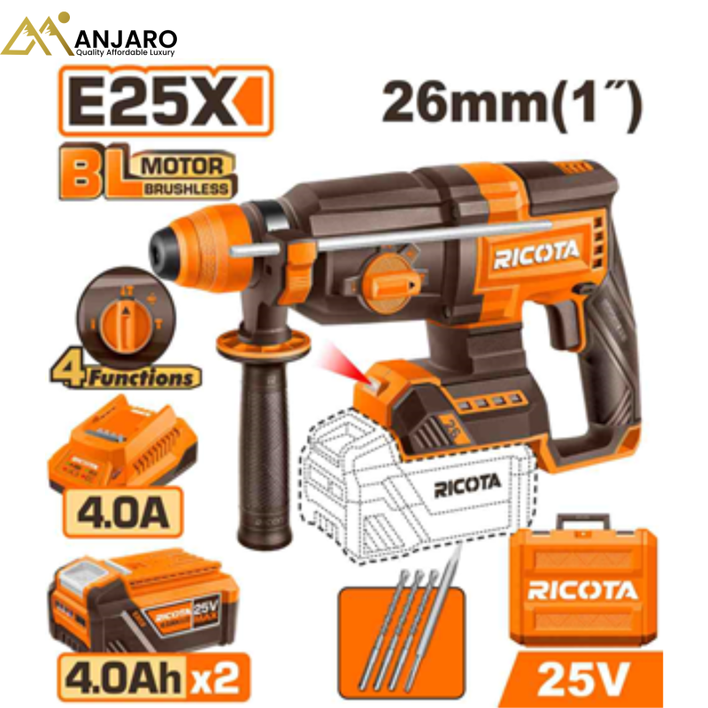 Ricota  Brushless Cordless Rotary Hammer Kit RLLRH2526