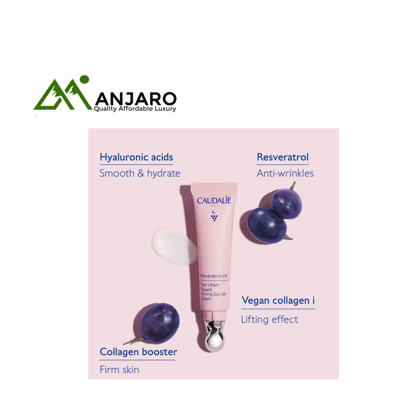 CAUDALIE Resveratrol-Lift Firming Eye Gel Cream (15ml) | Smooths Wrinkles & Lifts Eye Contour