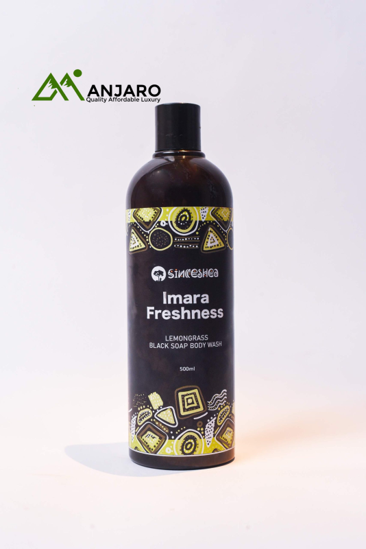 Imara Freshness Black Soap Body Wash – 500ml Deep-Cleansing African Formula with Lemongrass & Tea Tree