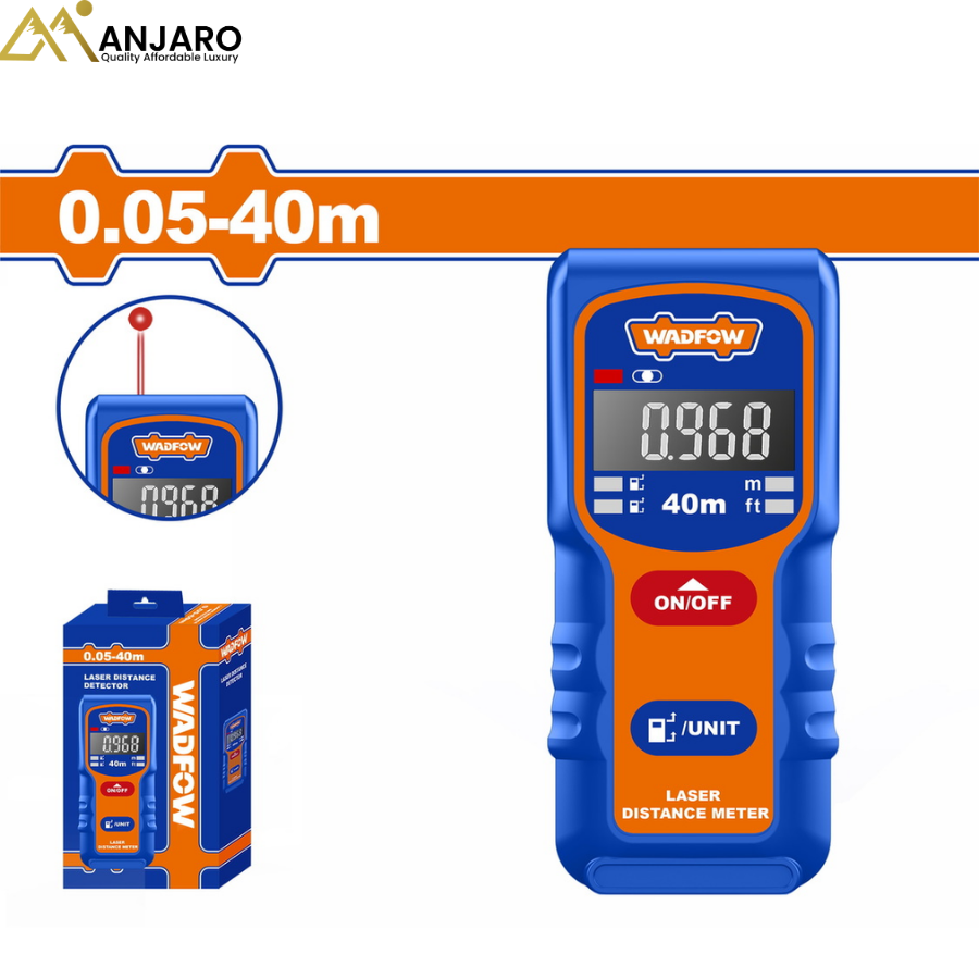 Wadfow Laser Distance Detector – 40m Digital Measuring Tool WDL1504