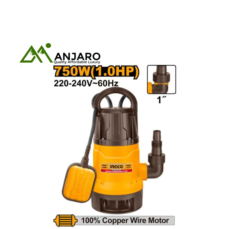 Ingco Sewage Submersible Pump – 750W 1.0HP SPD7508