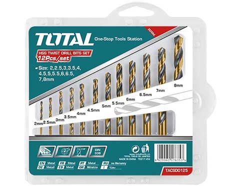 Total TACSD0125 HSS twist drill bits set