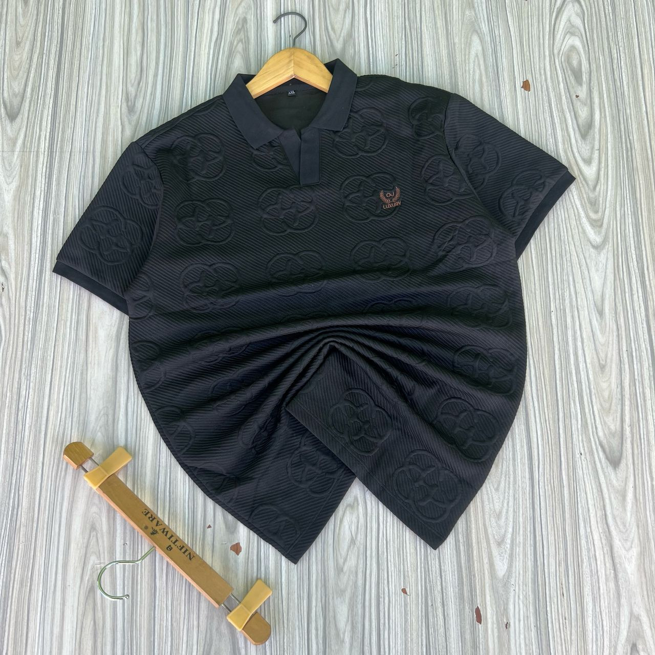 Embroidered Floral Polo Shirt – Soft Cotton with Subtle Floral or Clover Pattern for Men