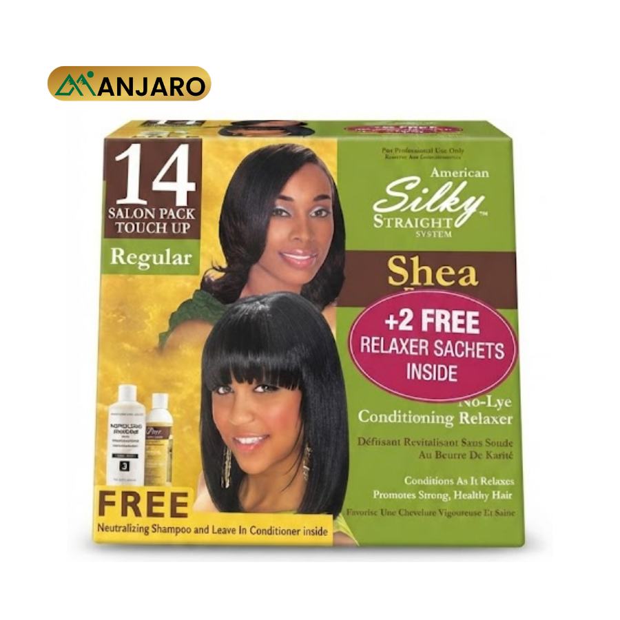 Silky Straight Shea Butter Relaxer 14 Salon Pack – Hair Relaxing System for Smooth, Soft & Manageable Hair