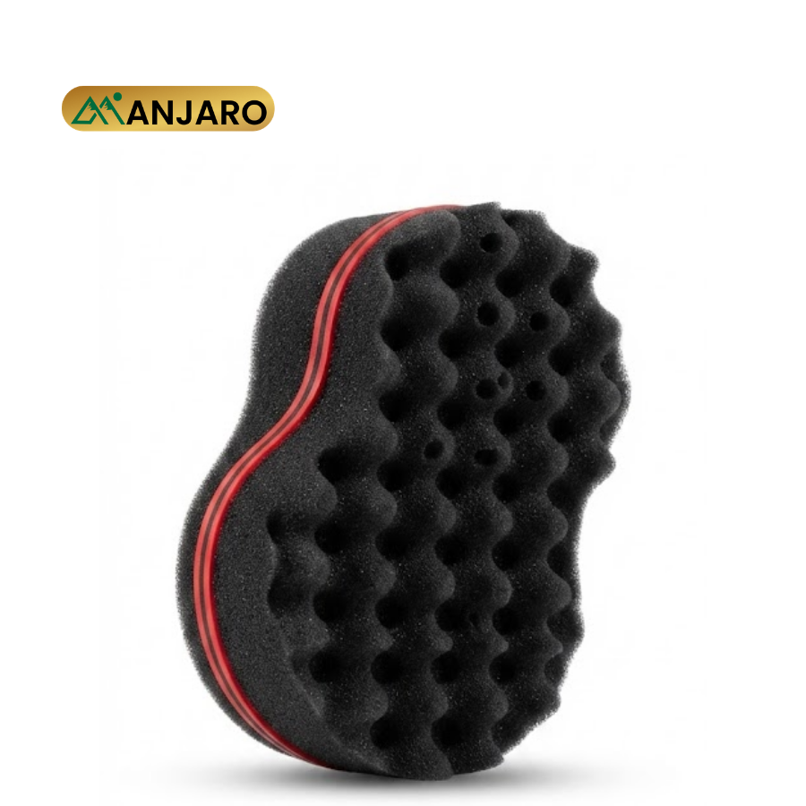 Afro Twist Hair Sponge Brush – Black & Red Foam Curl & Coil Styling Tool for Natural Hair, Twists & Defined Curls