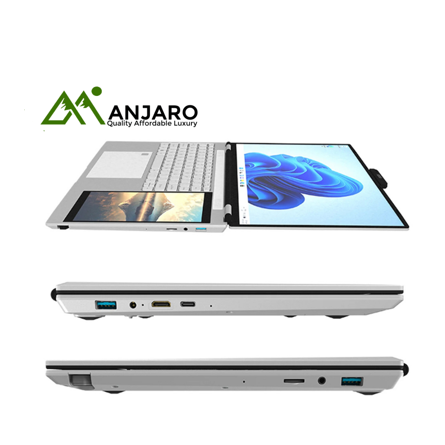 E156D  Dual Screen Laptop – 15.6" + 7" IPS Touch Display, Intel N95 Quad-Core, 16GB RAM, 512GB SSD, Windows 10/11