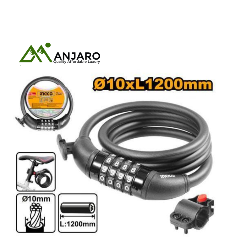 Ingco 4 Digit Combination bicycle lock (with lock frame) DBK21012