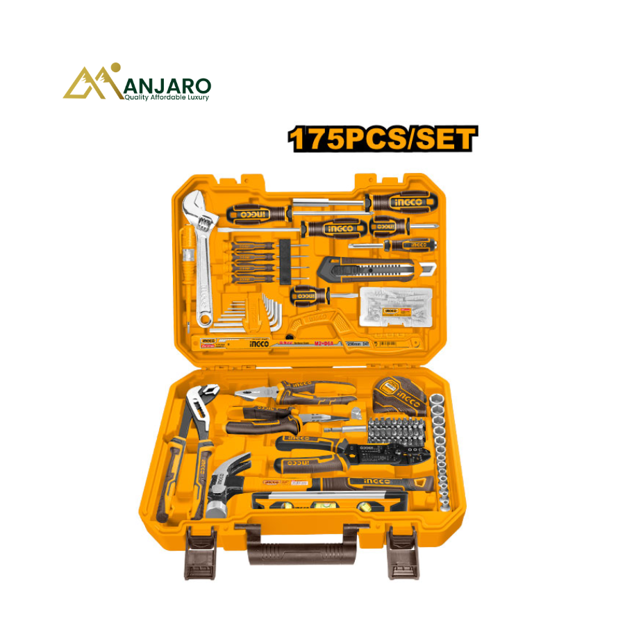 Ingco 175 Pcs Hand Tools Set Screwdriver Bits Socket & Cutter Kit HKTHP51758