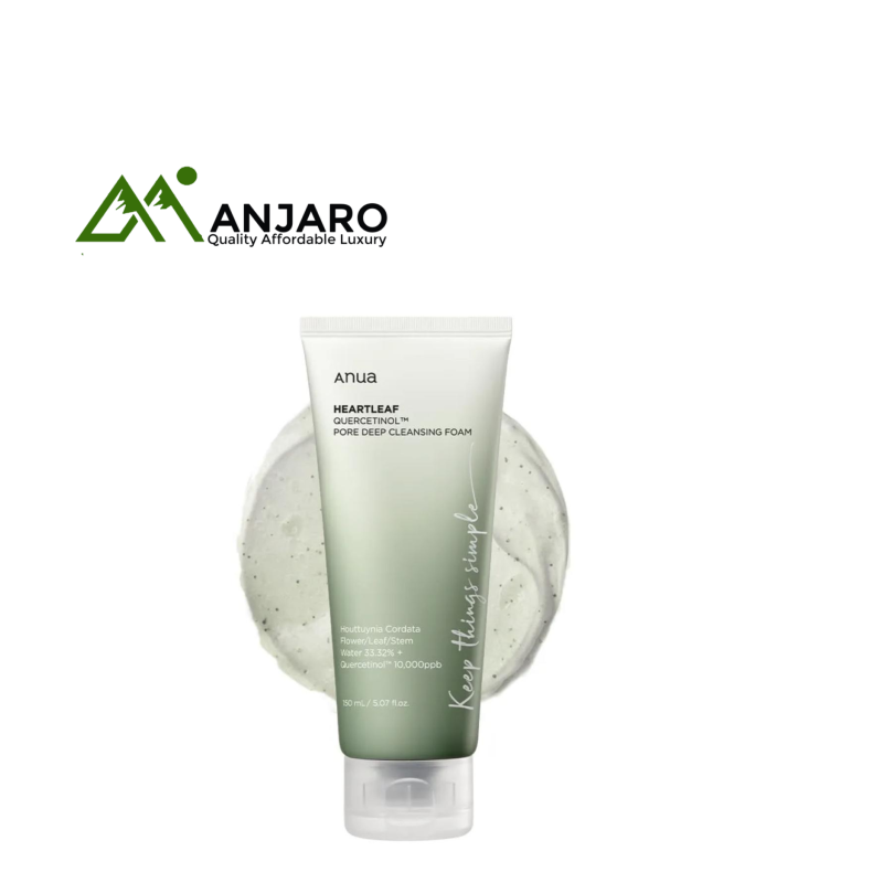 ANUA Heartleaf Quercetinol Pore Deep Cleansing Foam (150ml) – Gentle Exfoliating Cleanser for Oily & Combination Skin
