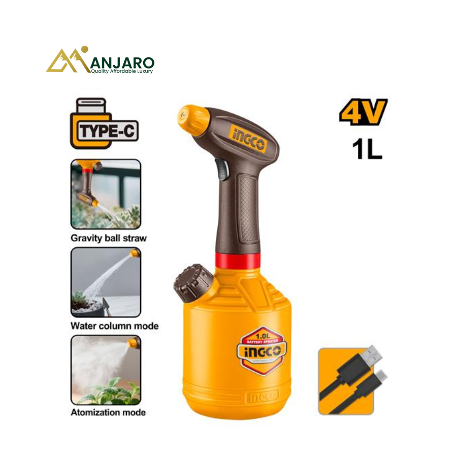 Ingco Battery Sprayer – 1L 4V Portable Electric Pressure Sprayer HSPP3701