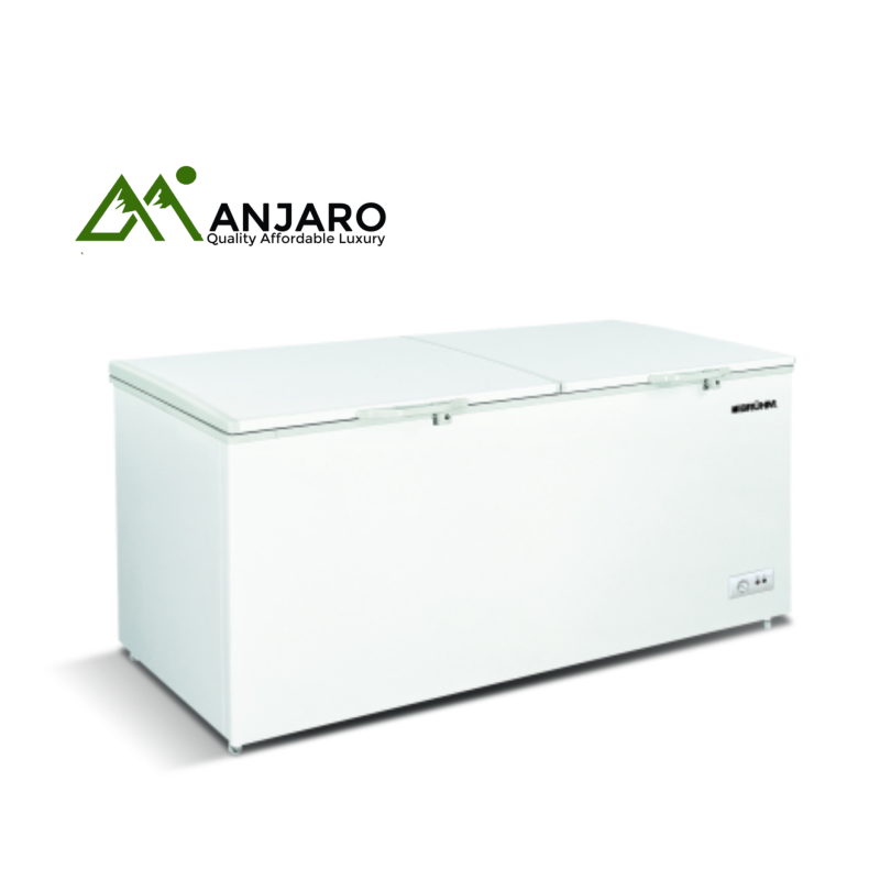 BRUHM Chest Freezer BCD-1010MR – 985L, Double Door, Mechanical Temperature Control, LED Light, Lock & Key, Power Indicator, Metallic Red Finish