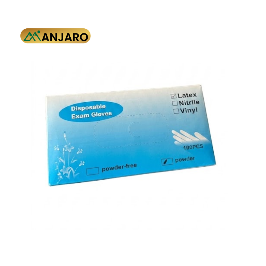 Disposable Latex Examination Gloves Powdered – Protective Medical Gloves for Healthcare, Cleaning & General Use