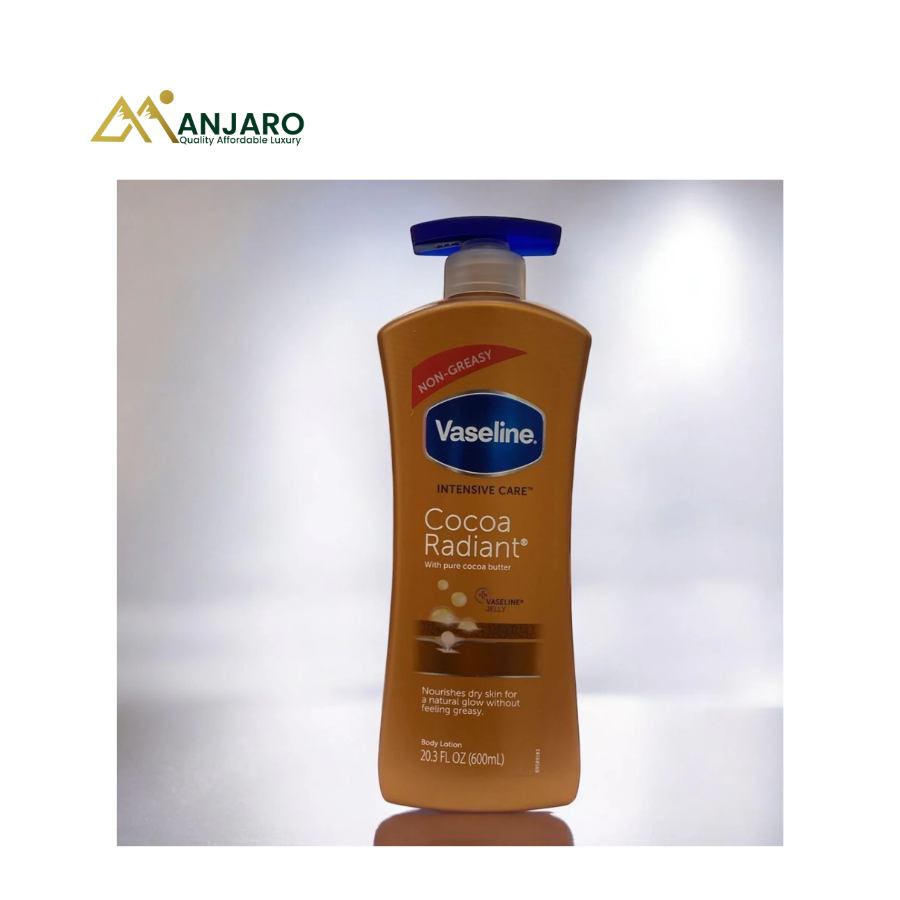 Vaseline Cocoa Radiant Body Lotion – Deep Moisturizing Lotion with Cocoa Butter for Soft, Glowing Skin