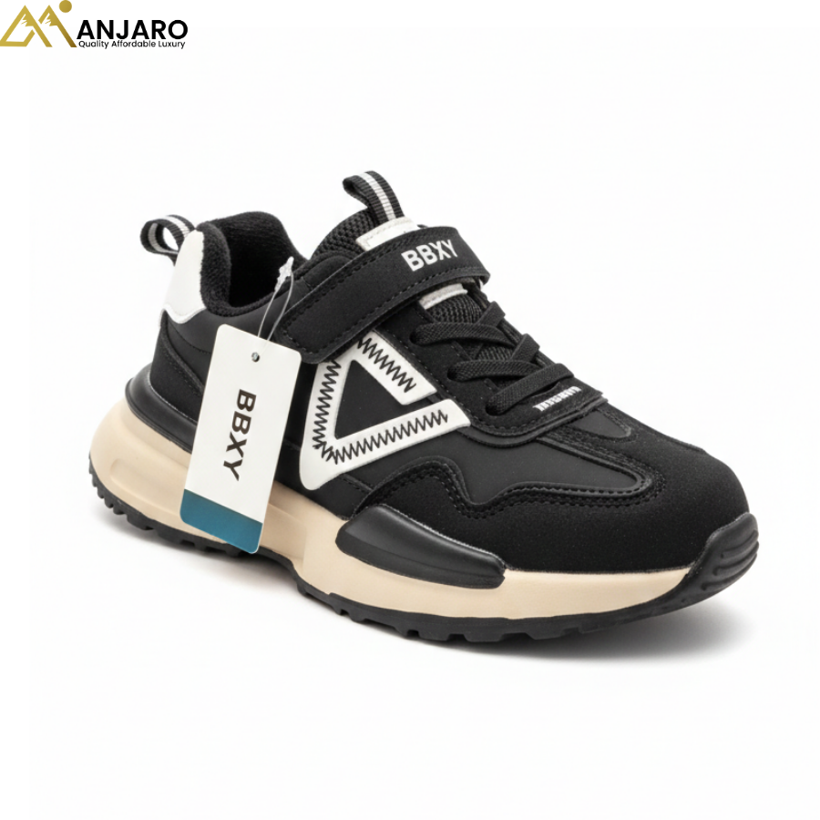 Fashion Boys Casual Sport Sneakers – Black (BBXY Design)