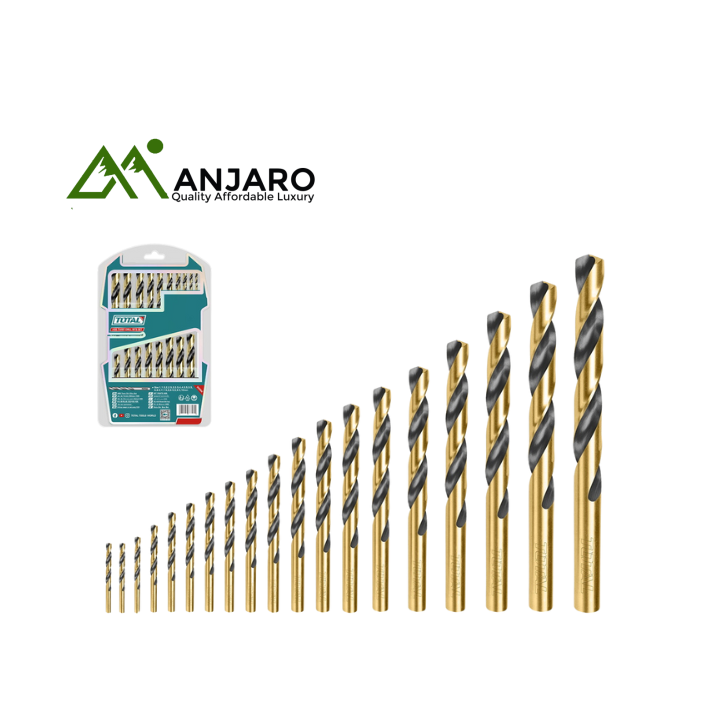 Total TAKSDB9195 – 19 Pcs HSS Twist Drill Bits Set