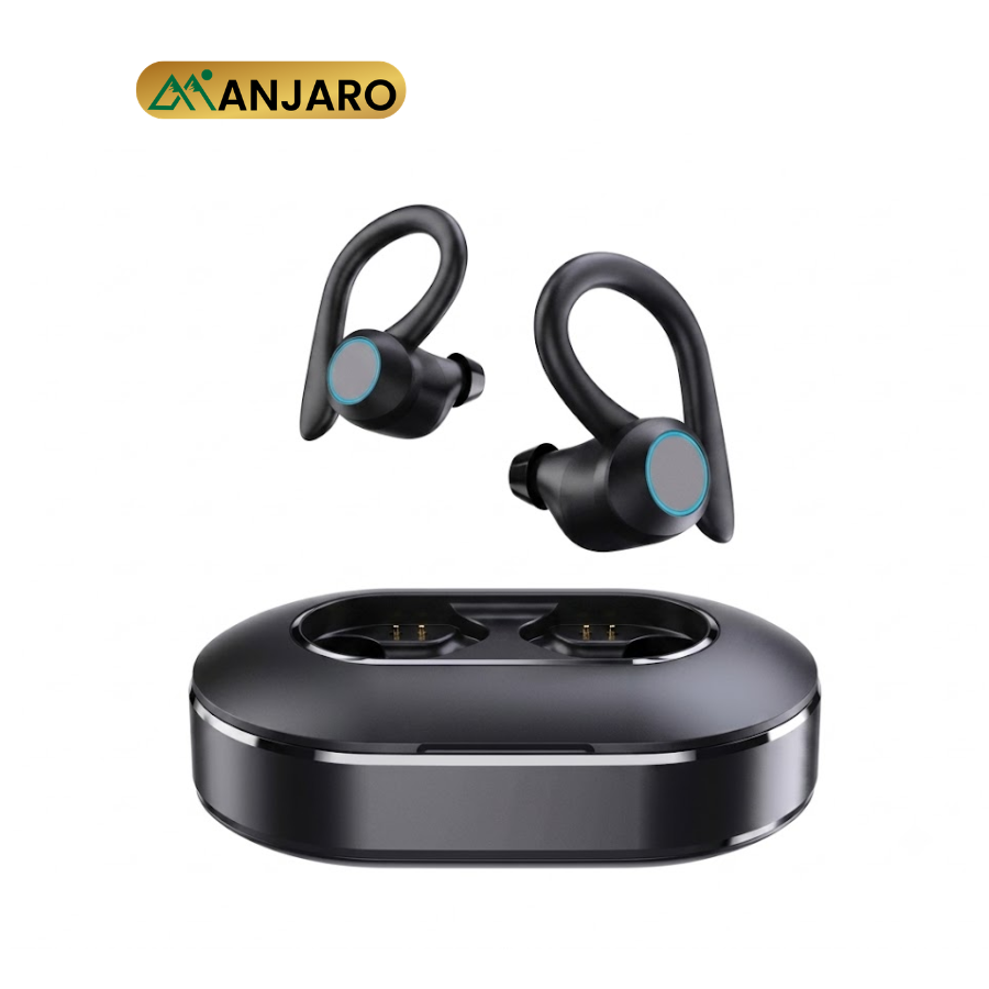 Bluetooth 5.3 True Wireless Earbuds with 500mAh Charging Case – Black & Red Q23