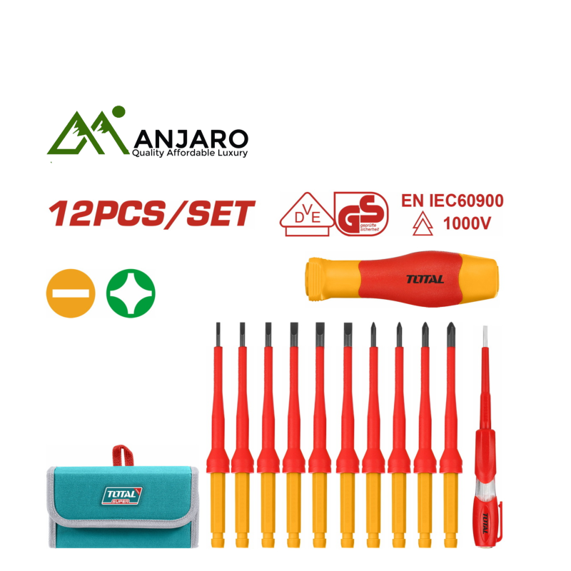 Total 12 Pcs interchangeable insulated screwdriver set THKISD1201